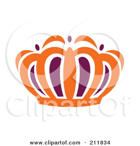 Royalty-Free (RF) Clipart Illustration of a Purple And Orange Royal Crown by Cherie Reve