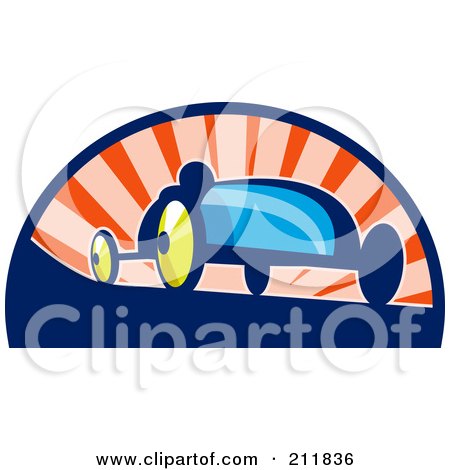 Royalty-Free (RF) Clipart Illustration of a Soapbox Car Logo by patrimonio