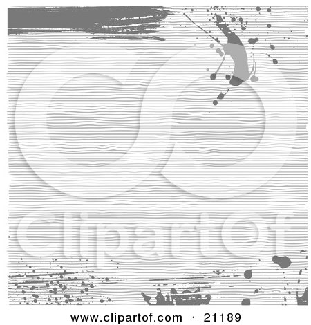 Clipart Illustration of a Background Of Pale Grey Distressed Wood Grain With White Dark Splatters by elaineitalia