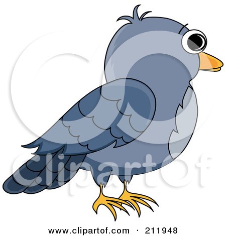 Royalty-Free (RF) Clipart Illustration of a Profile Of A Blue Bird by Pams Clipart