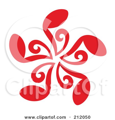 Royalty-Free (RF) Clipart Illustration of a Red Music Note Circle by Cherie Reve