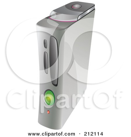 Royalty-Free (RF) Clipart Illustration of a Gray Video Game Console by YUHAIZAN YUNUS