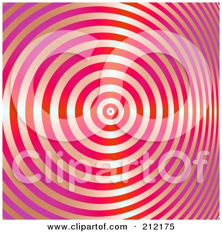 Royalty-Free (RF) Clipart Illustration of a Background Of A Swirling Shiny Red And Pink Bullseye by ShazamImages