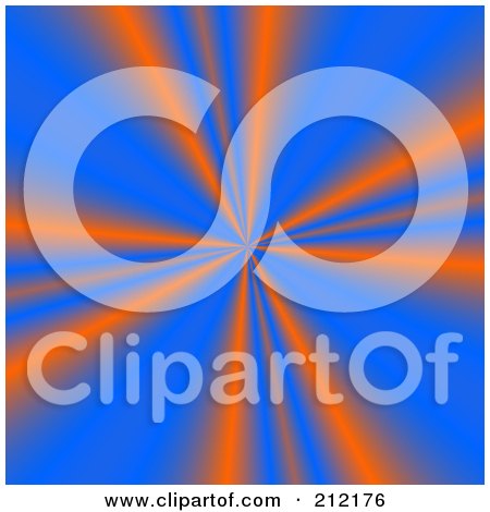 Royalty-Free (RF) Clipart Illustration of a Background Of Shining Blue And Orange Lights Speeding Through A Tunnel by ShazamImages