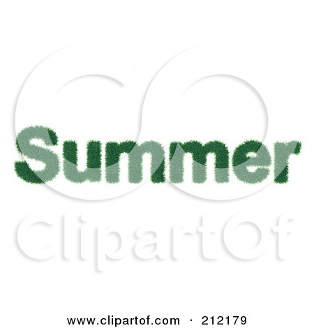Royalty-Free (RF) Clipart Illustration of a 3d Word Summer Made Of Grass by ShazamImages