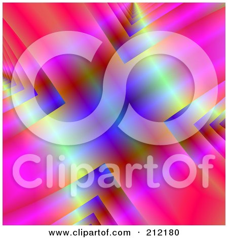 Royalty-Free (RF) Clipart Illustration of a Colorful Funky Cross Background by ShazamImages
