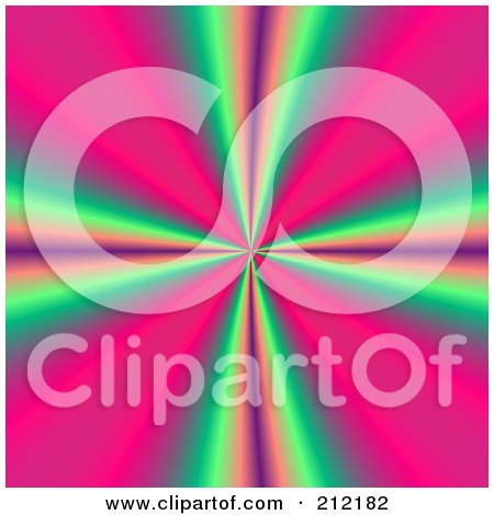 Royalty-Free (RF) Clipart Illustration of a Background Of Shining Pink, Green And Purple Lights Speeding Through A Tunnel by ShazamImages