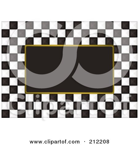 Royalty-Free (RF) Clipart Illustration of a Black And White Checkers Over Black - 2 by michaeltravers
