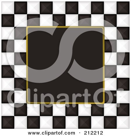 Royalty-Free (RF) Clipart Illustration of a Black And White Checkers Over Black - 3 by michaeltravers