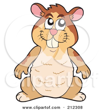Royalty-Free (RF) Clipart Illustration of a Cute Hamster Standing Upright by visekart