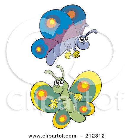Royalty-Free (RF) Clipart Illustration of a Digital Collage Of Two Butterflies - 3 by visekart