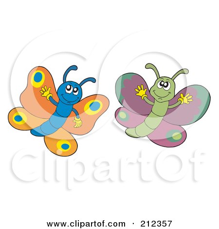 Royalty-Free (RF) Clipart Illustration of a Digital Collage Of Two Butterflies - 2 by visekart
