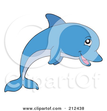 Royalty-Free (RF) Clipart Illustration of a Cute Dolphin Jumping by visekart