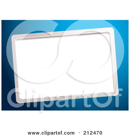 Royalty-Free (RF) Clipart Illustration of a Slanted Blank Business Card Space Over Blue by michaeltravers