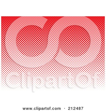 Royalty-Free (RF) Clipart Illustration of a Gradient Red To White Halftone Background by michaeltravers