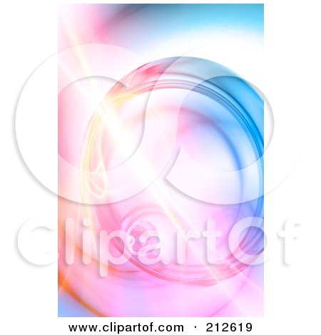 Royalty-Free (RF) Clipart Illustration of a Bright Fractal Over A Pastel Swirl Background by Arena Creative
