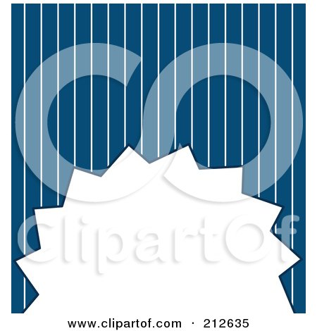 Royalty-Free (RF) Clipart Illustration of a Background Template Of White Space Over Blue And White Stripes by Cherie Reve