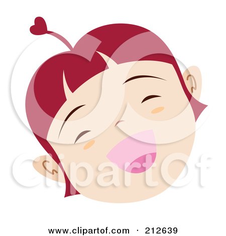 Royalty-Free (RF) Clipart Illustration of a Happy Faced Girl by Cherie Reve
