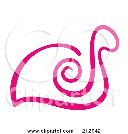 Royalty-Free (RF) Clipart Illustration of a Pink Swirl Snail by Cherie Reve