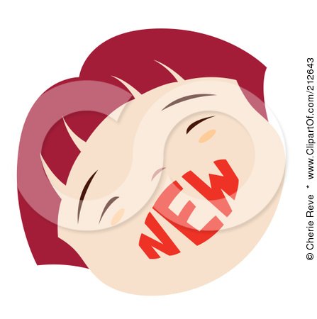 Royalty-Free (RF) Clipart Illustration of a New Boy Face by Cherie Reve