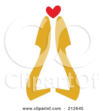 Royalty-Free (RF) Clipart Illustration of an Abstract Of A Loving Couple by Cherie Reve