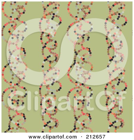 Royalty-Free (RF) Clipart Illustration of a Seamless Repeat Background Of Colorful Dot Spirals On Tan by chrisroll