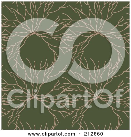 Royalty-Free (RF) Clipart Illustration of a Seamless Repeat Background Of Twigs On Green by chrisroll