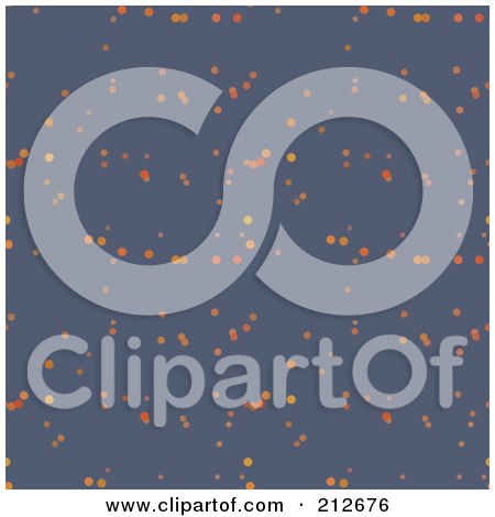 Royalty-Free (RF) Clipart Illustration of a Seamless Repeat Background Of Orange Specks On Blue by chrisroll