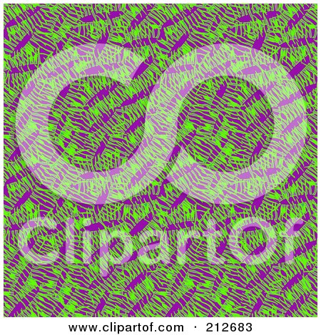 Royalty-Free (RF) Clipart Illustration of a Seamless Repeat Background Of Bright Green Linse On Purple by chrisroll