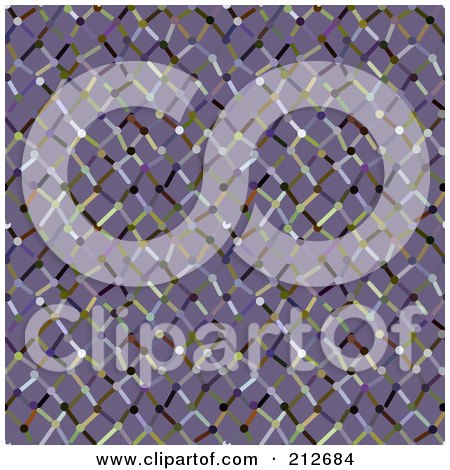 Royalty-Free (RF) Clipart Illustration of a Seamless Repeat Background Of Colorful Netting On Purple by chrisroll