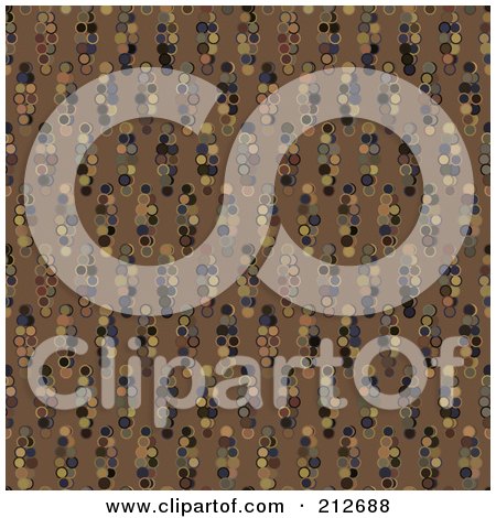 Royalty-Free (RF) Clipart Illustration of a Seamless Repeat Background Of Dark Circles On Tan by chrisroll