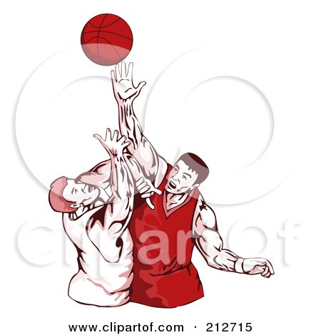 Royalty-Free (RF) Clipart Illustration of a Basketballers Playing by patrimonio