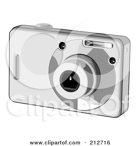 Royalty-Free (RF) Clipart Illustration of a Point And Shoot Camera by patrimonio