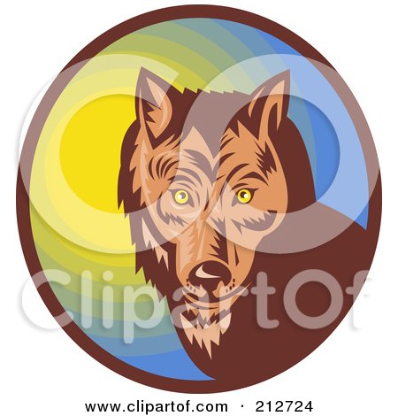 Royalty-Free (RF) Clipart Illustration of a Wolf Logo by patrimonio