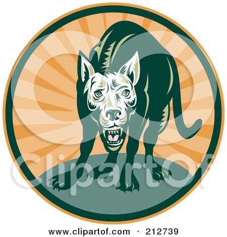 Royalty-Free (RF) Clipart Illustration of a Mean Dog Logo by patrimonio