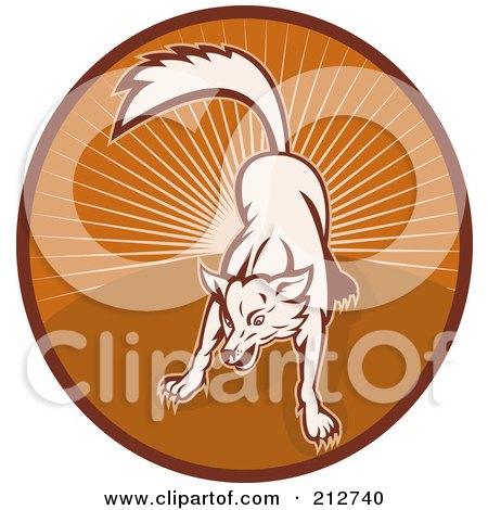 Royalty-Free (RF) Clipart Illustration of an Attacking Wolf Logo by patrimonio