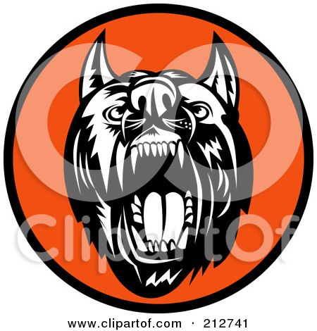Royalty-Free (RF) Clipart Illustration of an Attack Dog Logo by patrimonio
