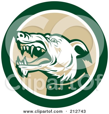 Royalty-Free (RF) Clipart Illustration of a Mean Dog Face Logo by patrimonio