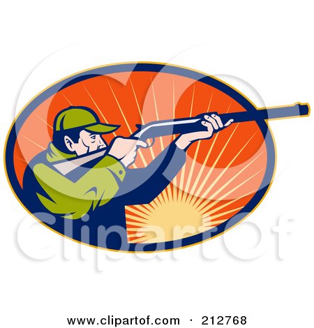Royalty-Free (RF) Clipart Illustration of a Male Hunter Logo by patrimonio