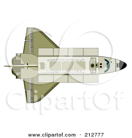 Royalty-Free (RF) Clipart Illustration of a Space Shuttle by patrimonio