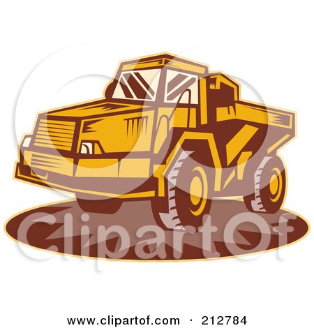 Royalty-Free (RF) Clipart Illustration of a Dump Truck Logo by patrimonio