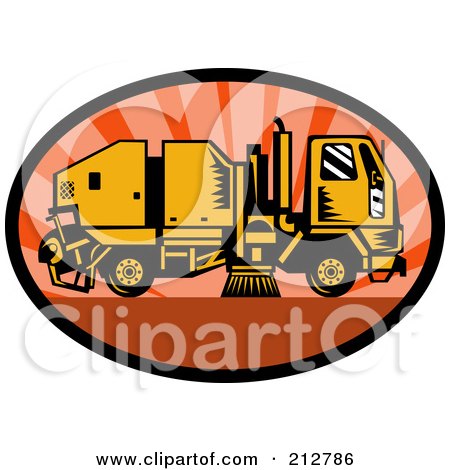 Royalty-Free (RF) Clipart Illustration of a Street Cleaner Logo by patrimonio