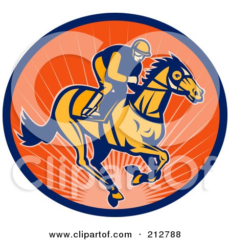 Royalty-Free (RF) Clipart Illustration of a Jockey Logo by patrimonio