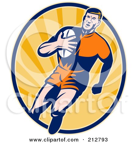 Royalty-Free (RF) Clipart Illustration of a Rugby Man Logo by patrimonio