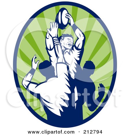 Royalty-Free (RF) Clipart Illustration of a Rugby Lineout Logo by patrimonio