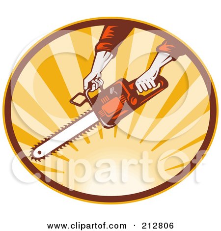 Royalty-Free (RF) Clipart Illustration of a Chainsaw Logo by patrimonio