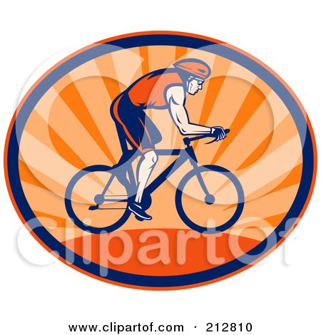 Royalty-Free (RF) Clipart Illustration of a Triathlon Cycling Logo by patrimonio