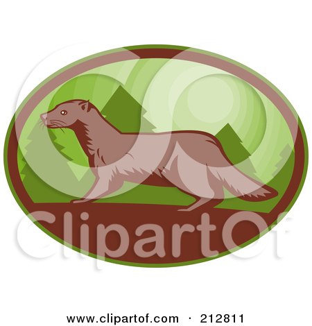 Royalty-Free (RF) Clipart Illustration of a Mink Logo by patrimonio