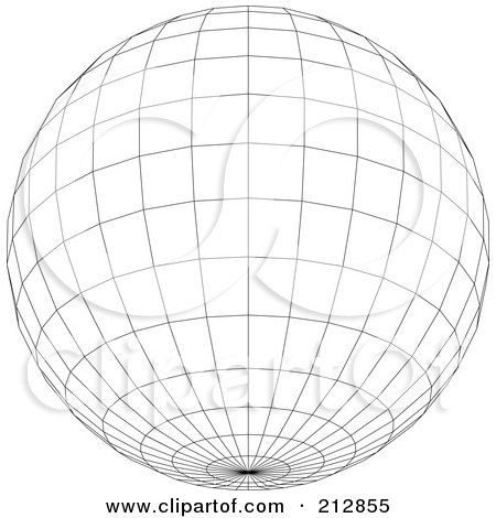 Royalty-Free (RF) Clipart Illustration of a Wire Frame Sphere With A Point At The Bottom by dero