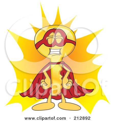 Royalty-Free (RF) Clipart Illustration of a Golden Key Mascot Character Super Hero by Mascot Junction